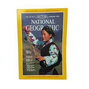 Vintage National Geographic Magazine February 1980 Tibet Pesticide‎ Tunisia